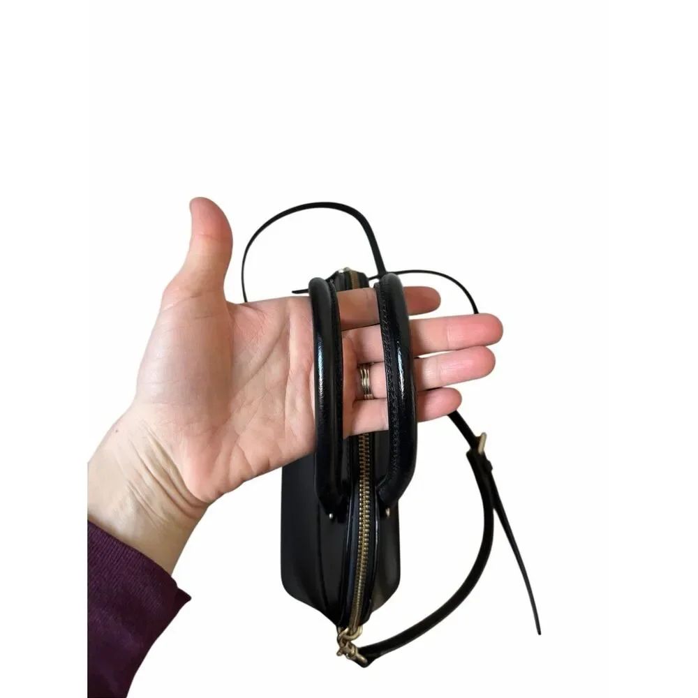 KATE SPADE CARLI LEATHER CROSSBODY MEDIUM‎ SATCHEL BLACK BAG